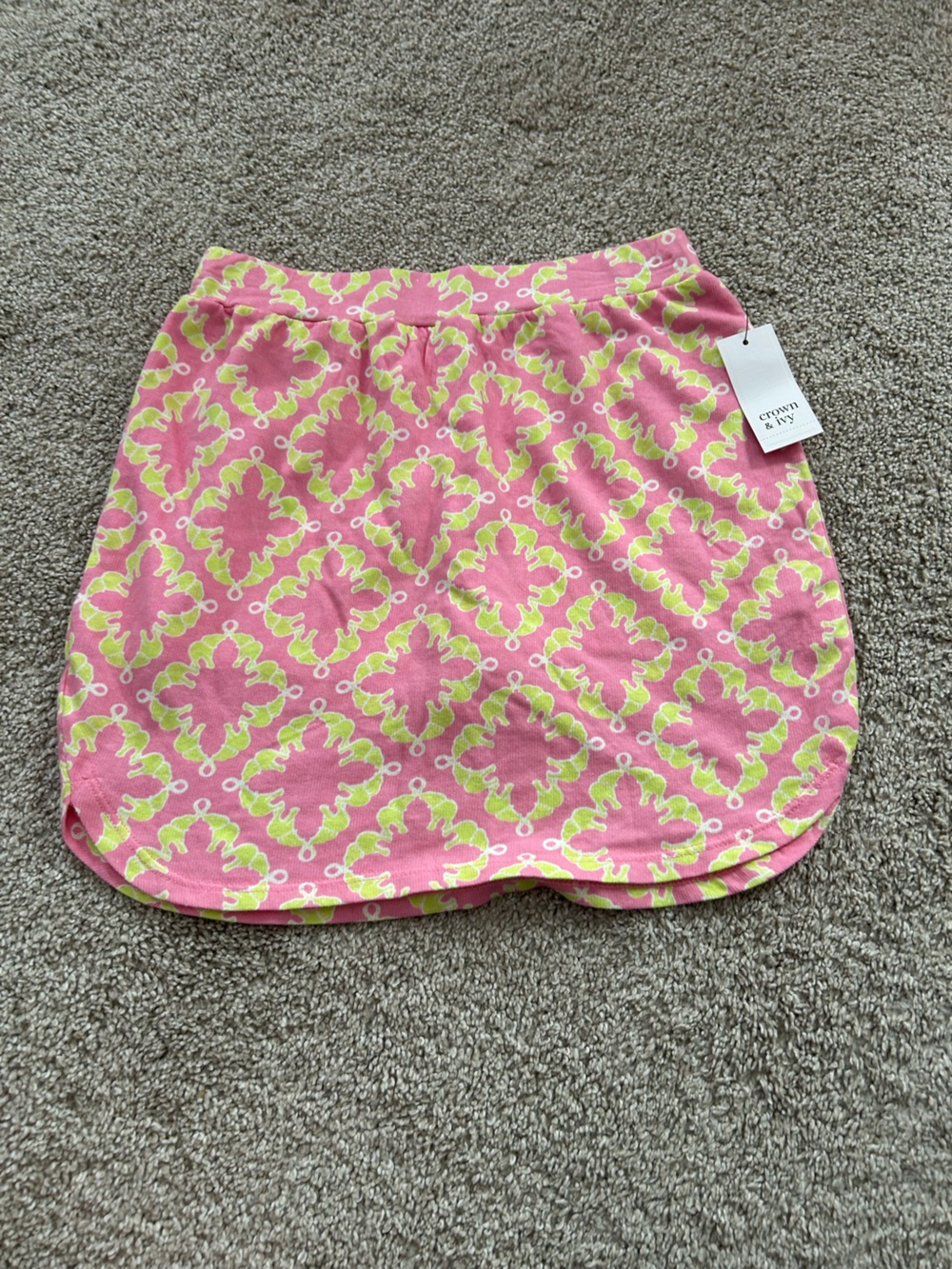 Crown & Ivy Large Green and Pink Skort NWT